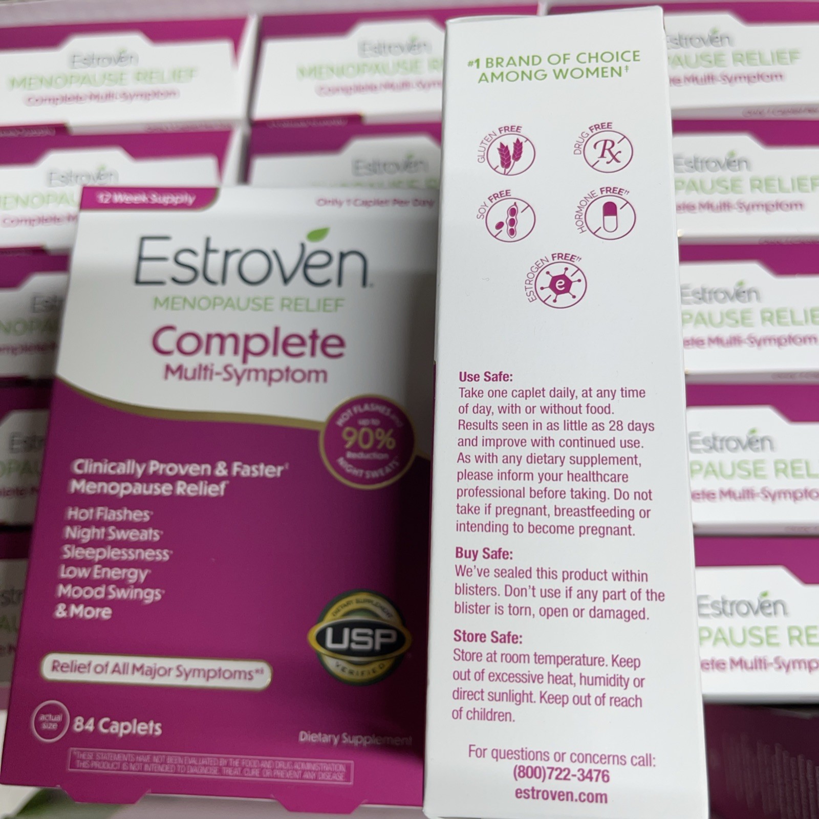 Estroven Complete Multi-Symptom Menopause Relief, 84 Caplets (EXP 07/27 )