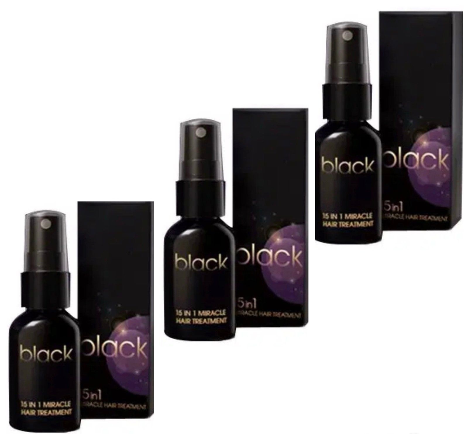 Black 15 in 1 Miracle Hair Treatment (Pack of 3)