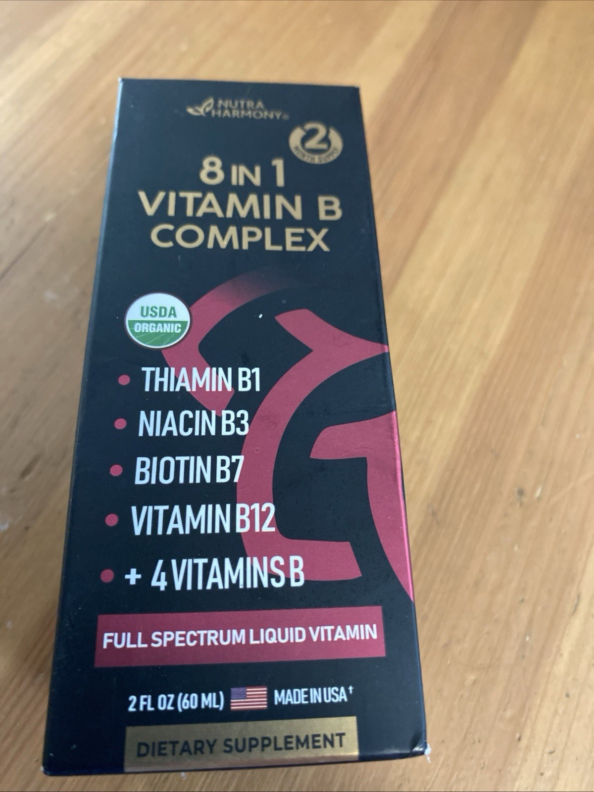Nutra Harmony Organic 8 In 1 Vitamin B Complex Liquid Drops. OO