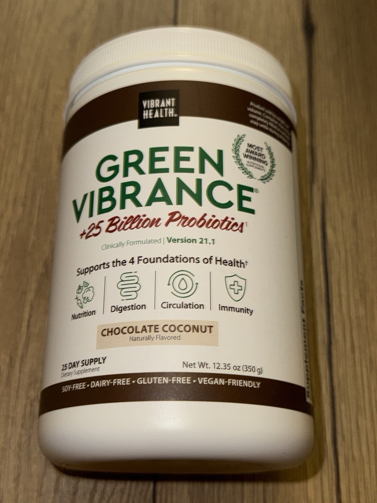 Vibrant Health Green Vibrance Chocolate Coconut, 12.51 Oz EXP 02/2028