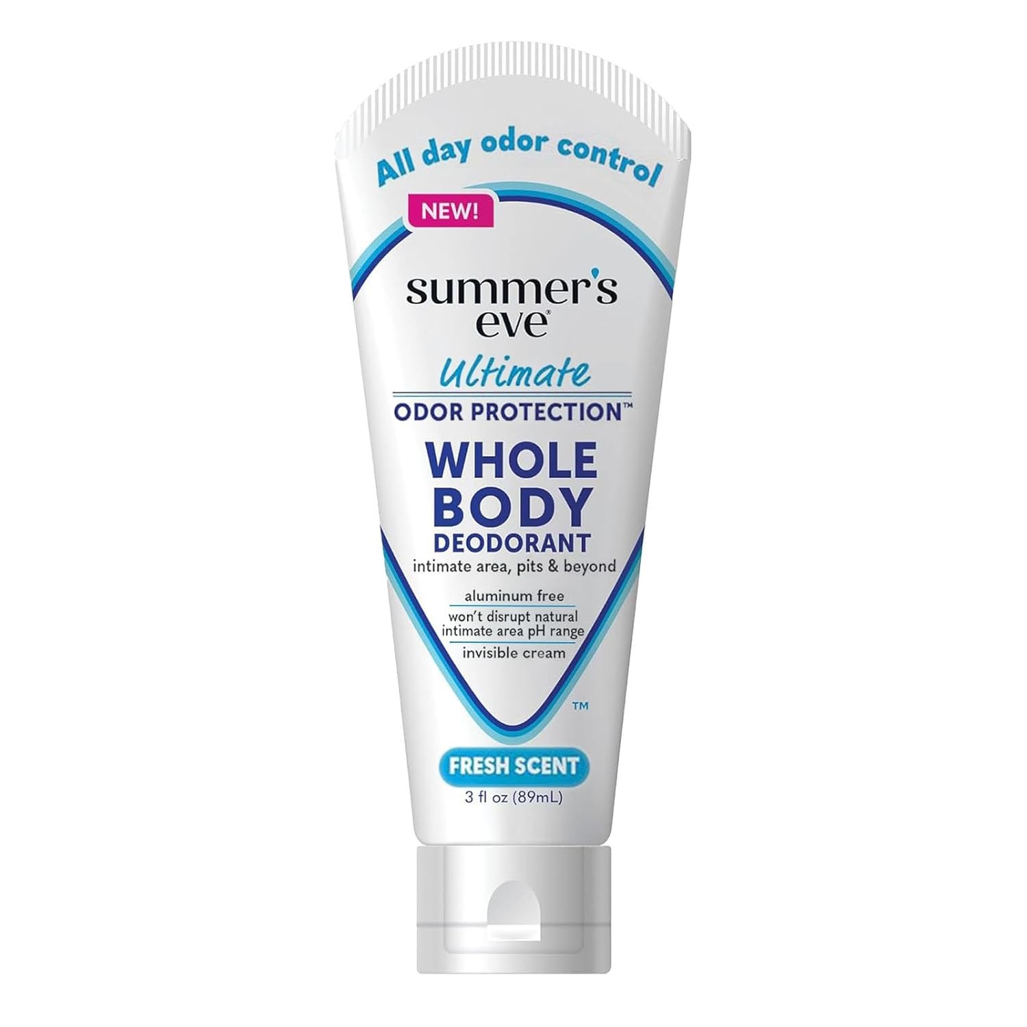 Summer’s Eve Fresh Scent Whole Body Deodorant Cream 3 oz Aluminum Free