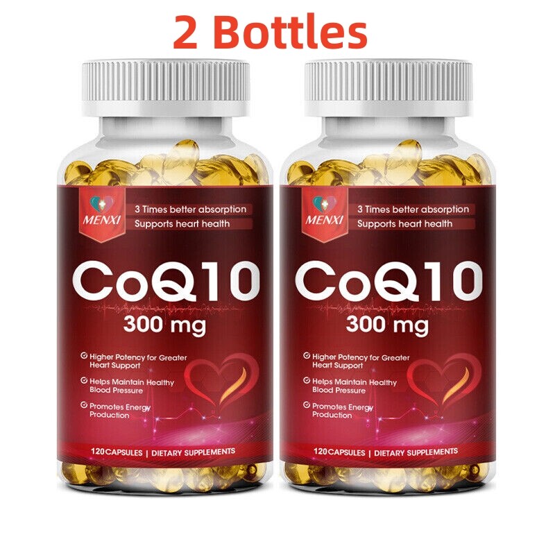 2X CoQ 10 Coenzyme Q10 Vegan Softgel 300mg Cardiovascular Heart Health 120 Caps