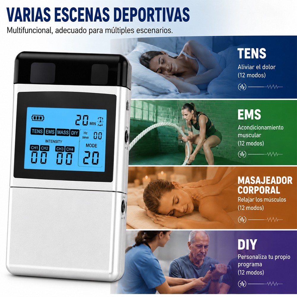 Electrical Stimulation Tens Unit 7000 Machine Muscle Massage Therapy Pain Relief