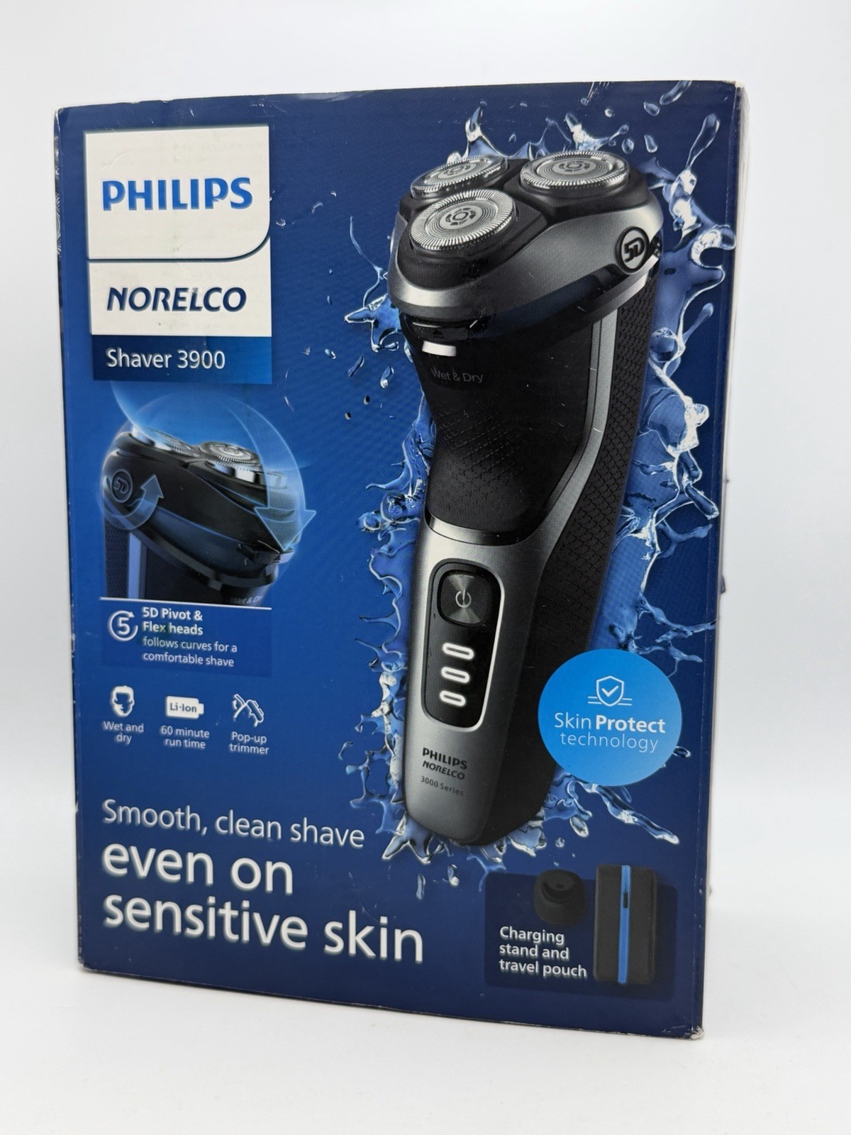 Philips Norelco Shaver 3900 Series, Wet and Dry Electric Shaver, P-Cap, Travel