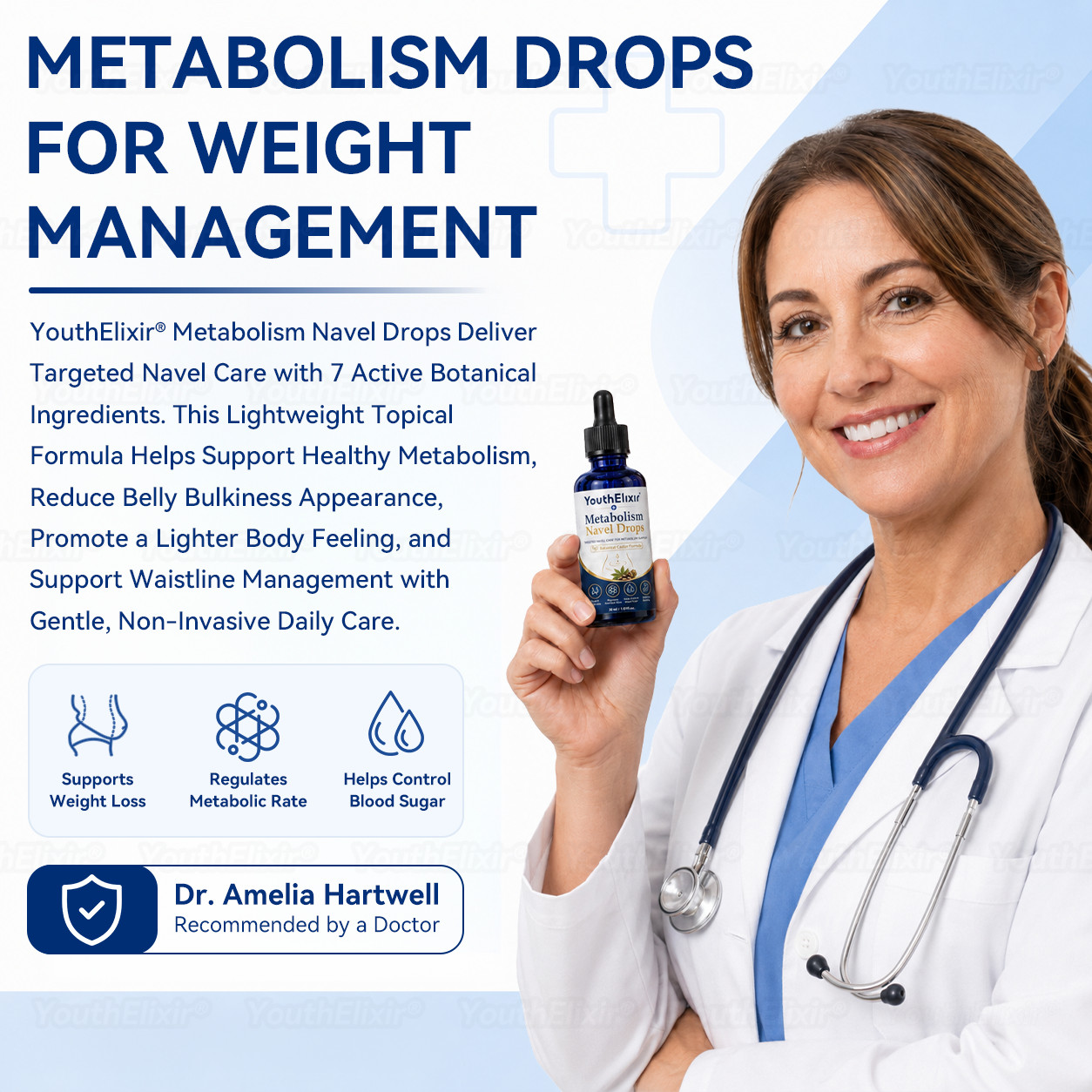 YouthElixir Metabolism Navel Drops Natural Botanical Transdermal Body Wellness O