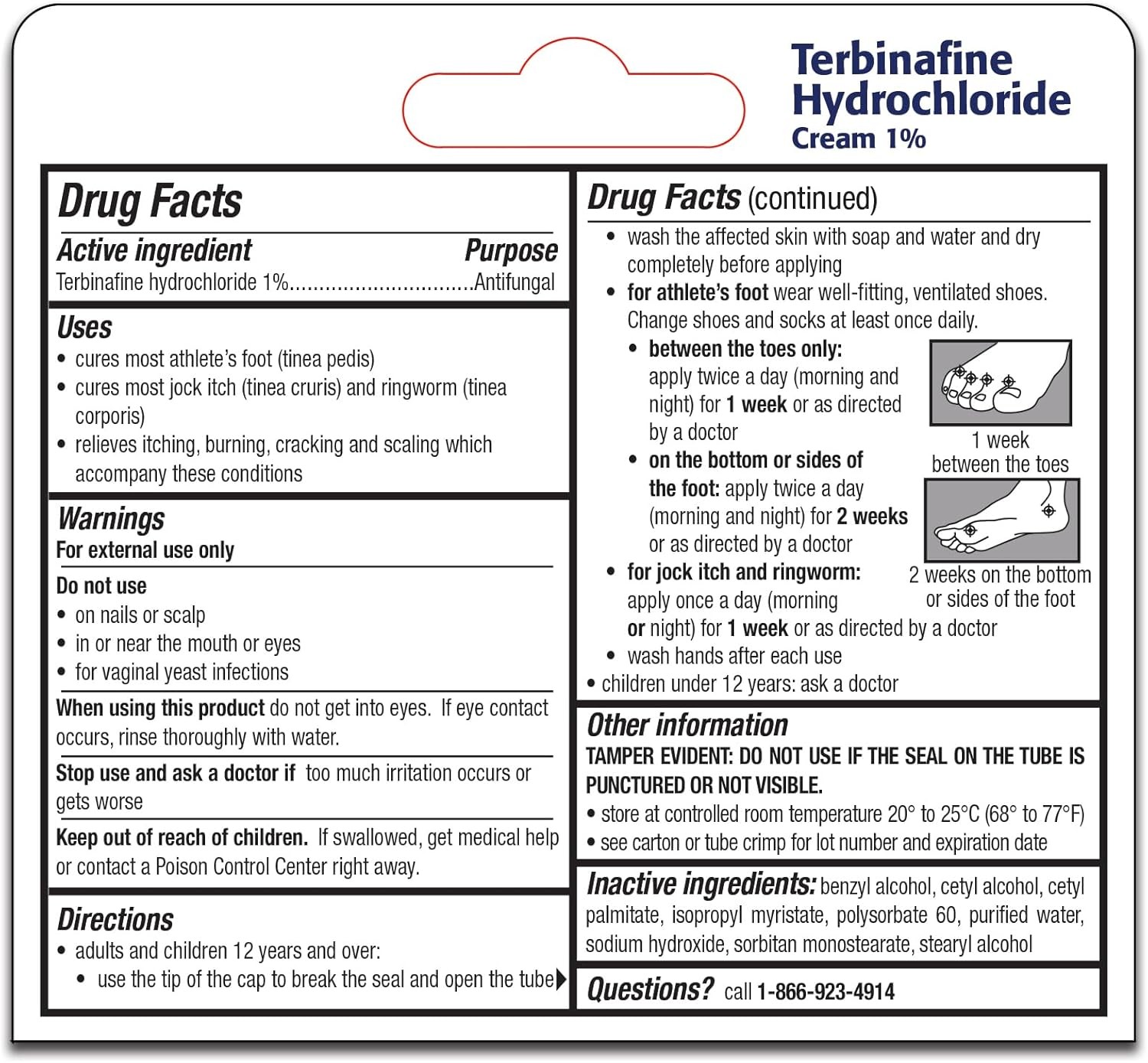 TARO Terbinafine Hydrochloride antifungal Cream 1% – Athletes Foot Cream Extra S