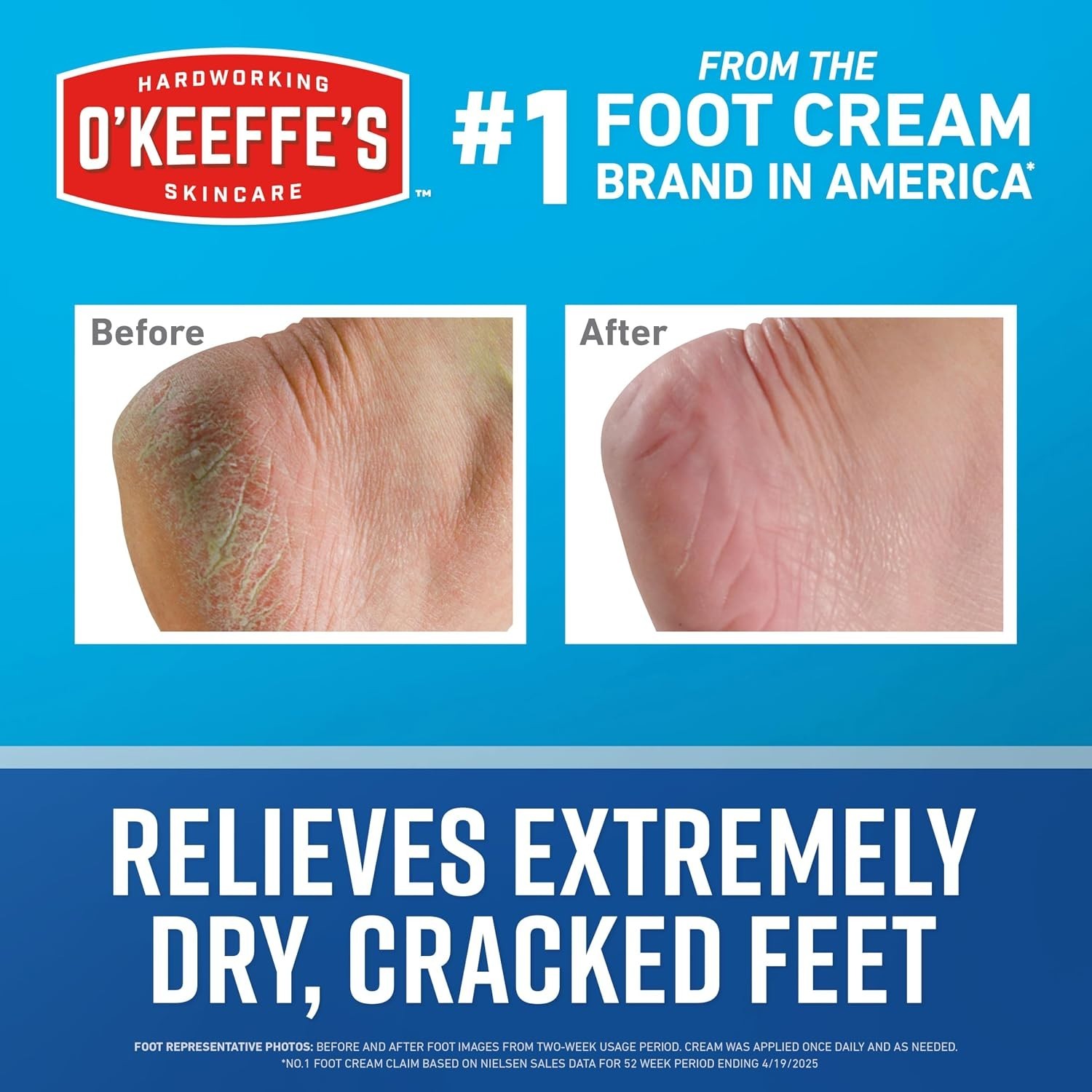 O Keeffe’s Healthy Feet Foot Cream 2-Pack – Instant Relief & Repair for Crack…