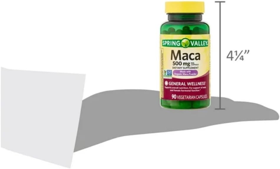 Boost Your Vitality with Spring Valley 500mg Organic Maca Root – 90 Capsules