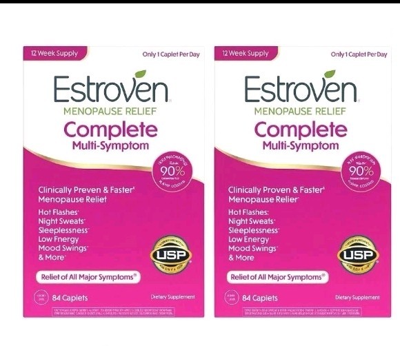 2pk Estroven Complete Multi-Symptom Menopause Relief, 84 Caplets X 2 Exp 2027