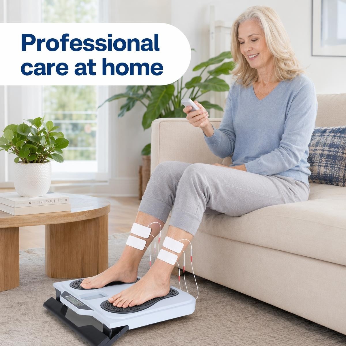 Electric EMS Foot Massager Gel Pad Portable Muscle Stimulator Pain Relief Relax