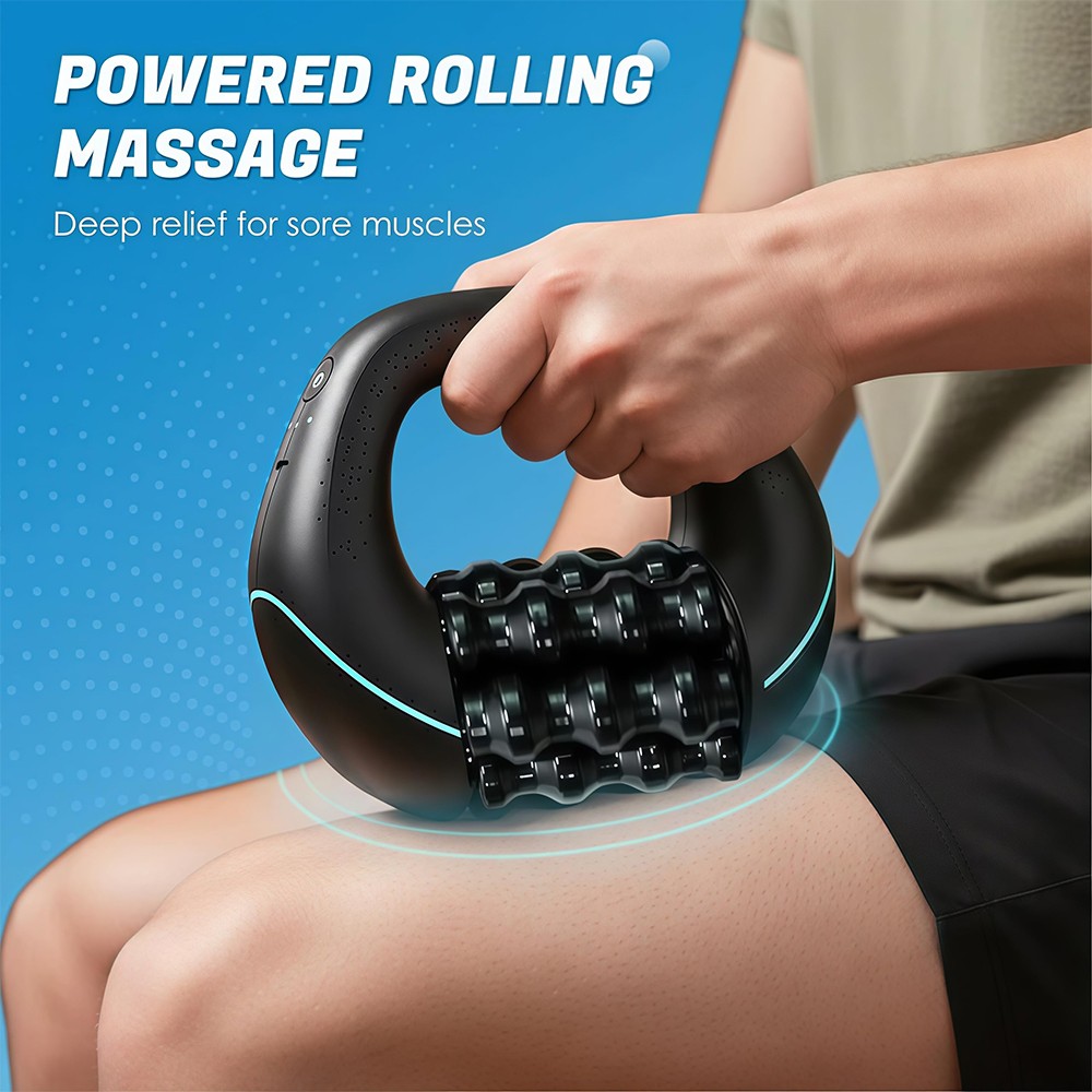 Electric Handheld Rolling Massager Rechargeable 3-Speed Spin Percussive Massager