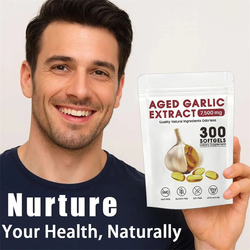 Aged Quality Garlic Extract, 300 Softgels, 7500mg Odorless | Heart & Immune