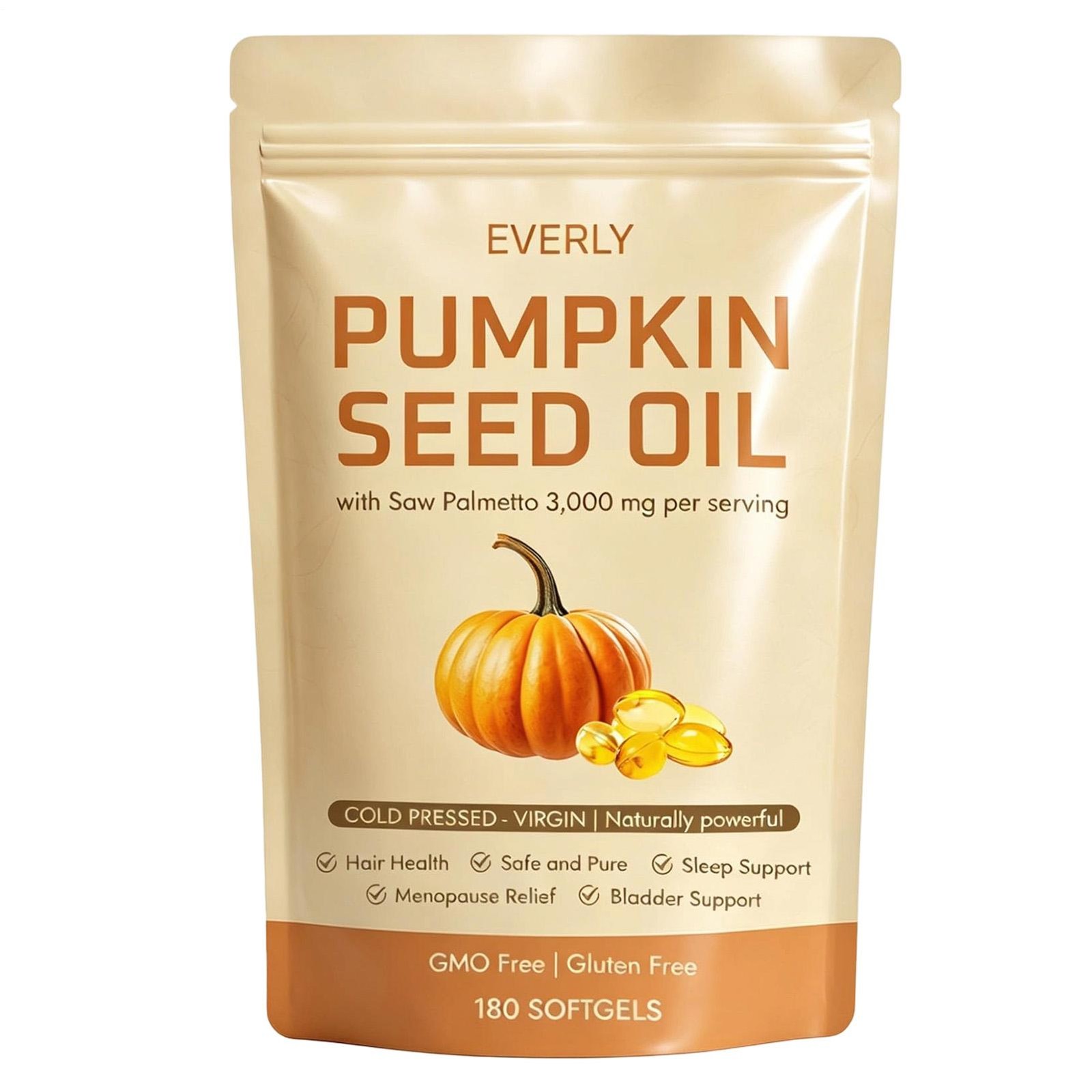 Pumpkin Seed Oil with Saw Palmetto 180-count Energy Booster Body Support Tablets