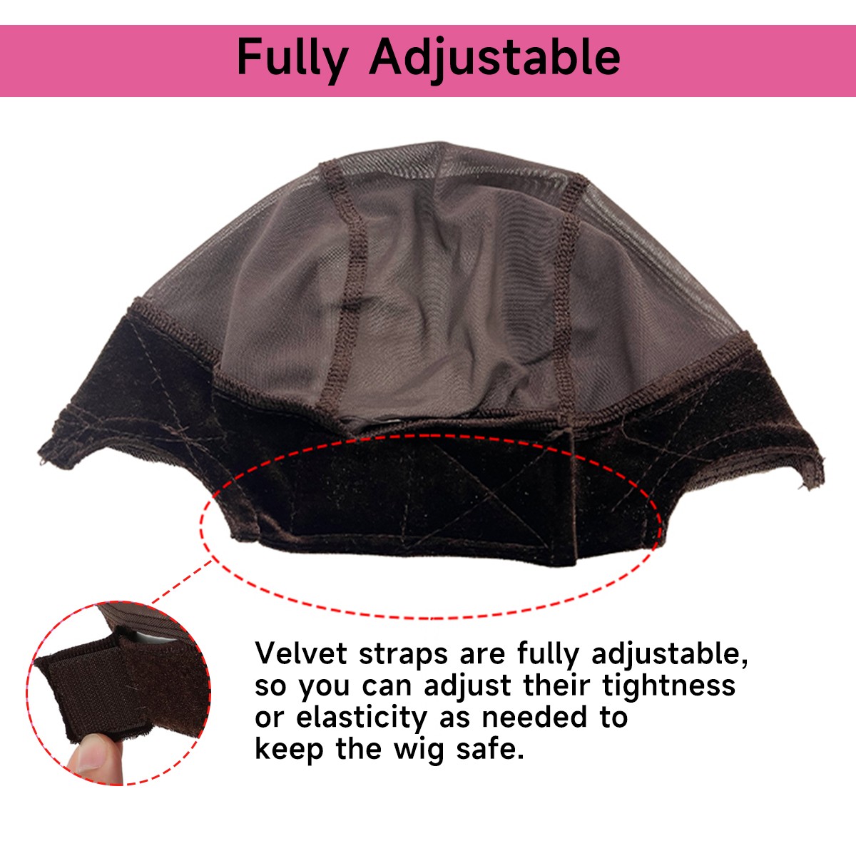 Lace wig grip cap adjustable, keeping wigs in place, Adjustable Grip, Reusable