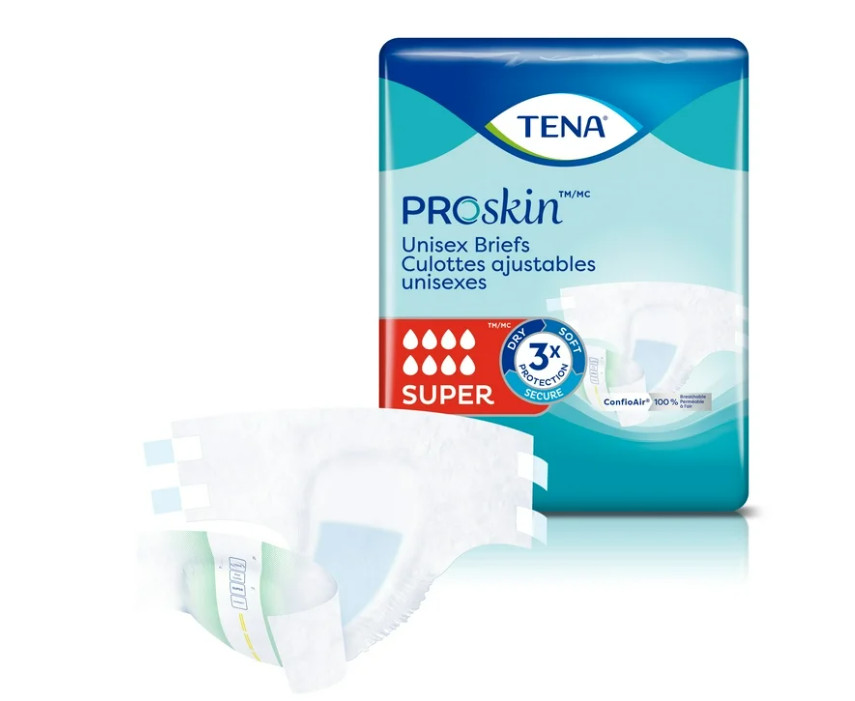 TENA ProSkin Adult Diapers Large 56 Count Super Absorbency Unisex Incontinence U