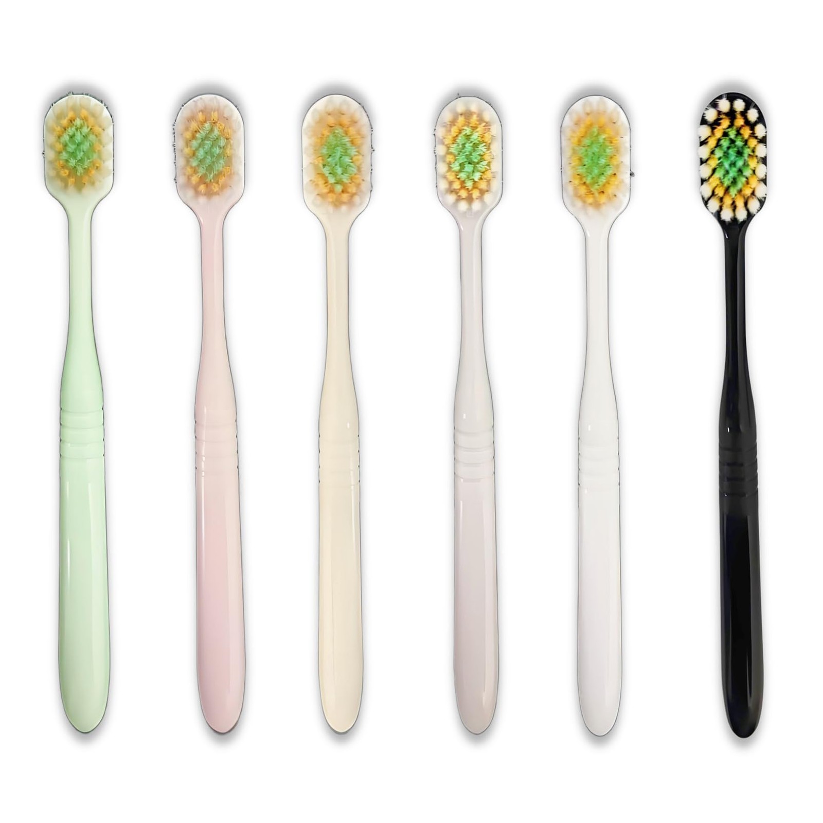 UltraSoft Toothbrushes, Thin Wide Head, 3Layer Tapered Bristles, 6 Pack