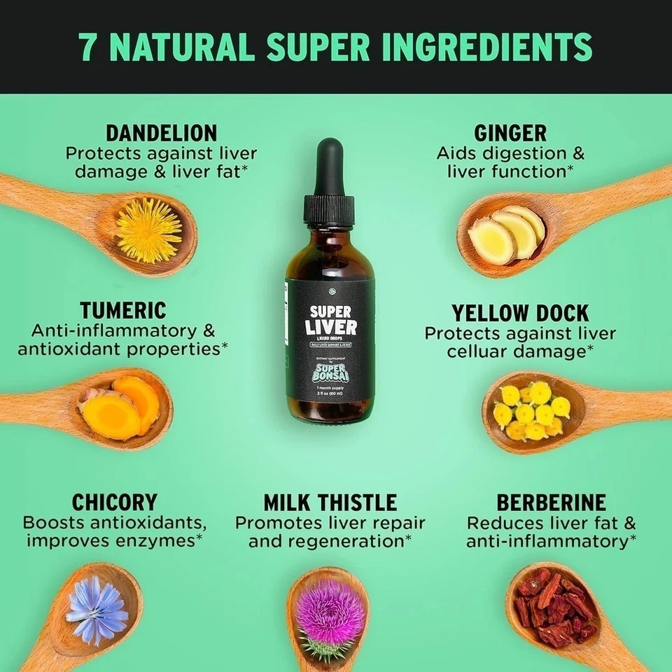 SuperBonsai Super Liver Support with Milk Thistle – Cleanse Detox & Repair Aid