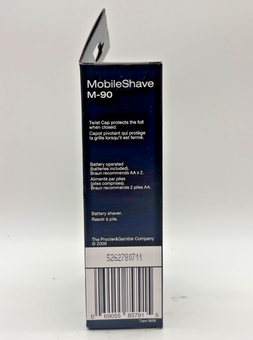 BRAUN MOBILE SHAVE M-90 TRAVEL SHAVER INCLUDES BATTERIES NEW & SEALED