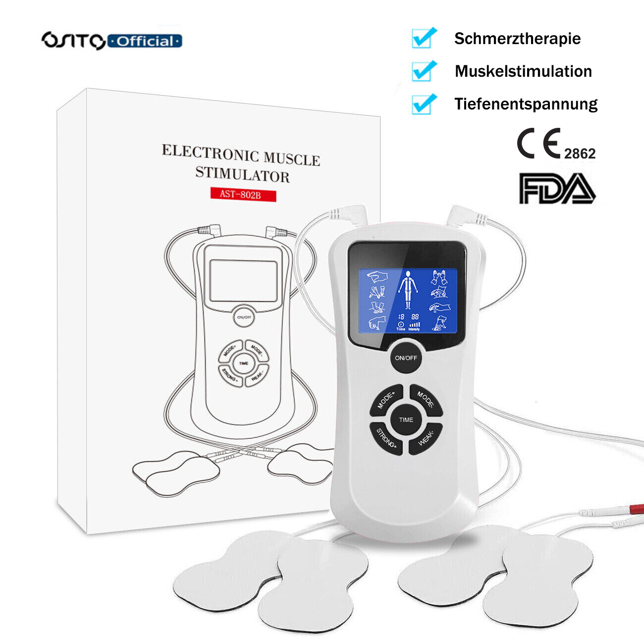 US Tens Machine EMS Digital Acupuncture Therapy Full Massager Nerve Pain Relief