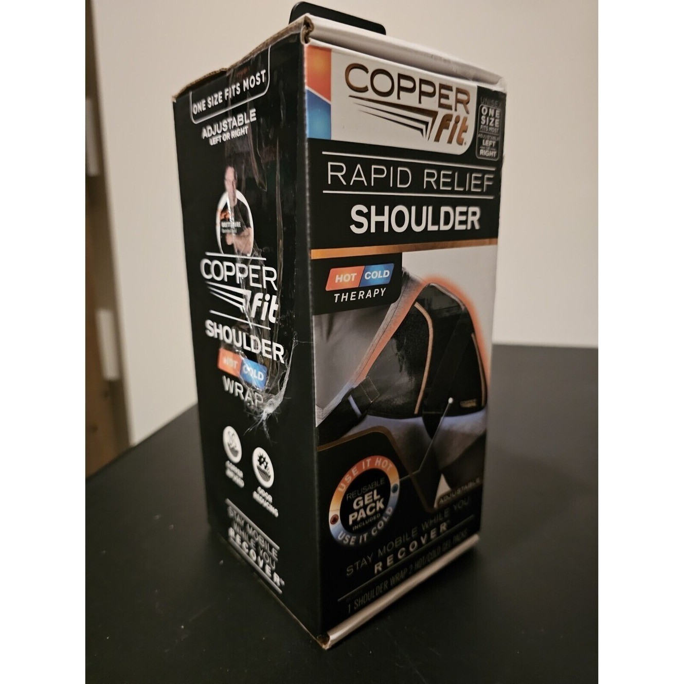 Copper Fit Rapid Relief Shoulder Wrap Hot Cold Therapy One Size Adjustable New