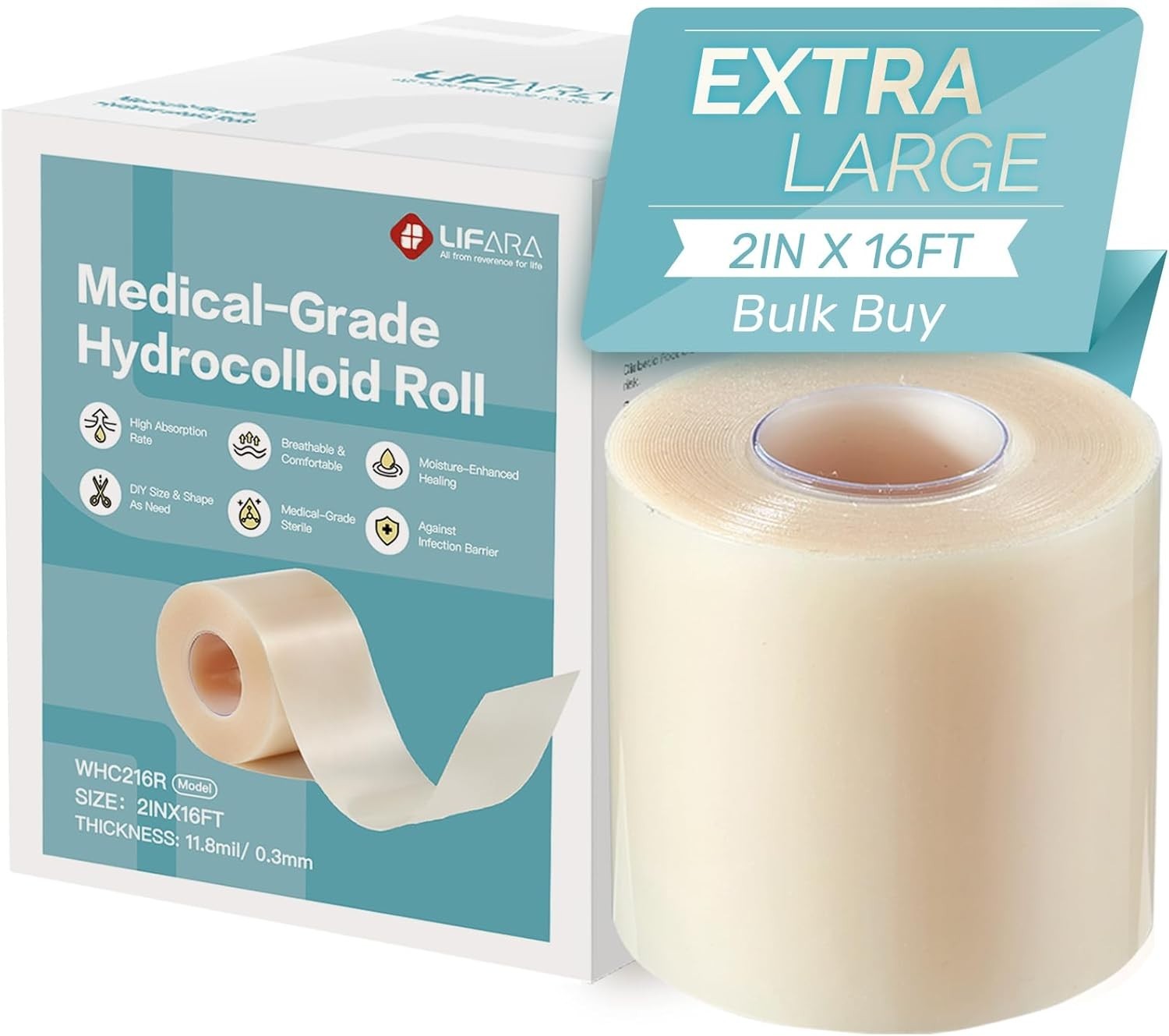 First Aid Hydrocolloid Roll Pack for Cuts and Skin Irritations