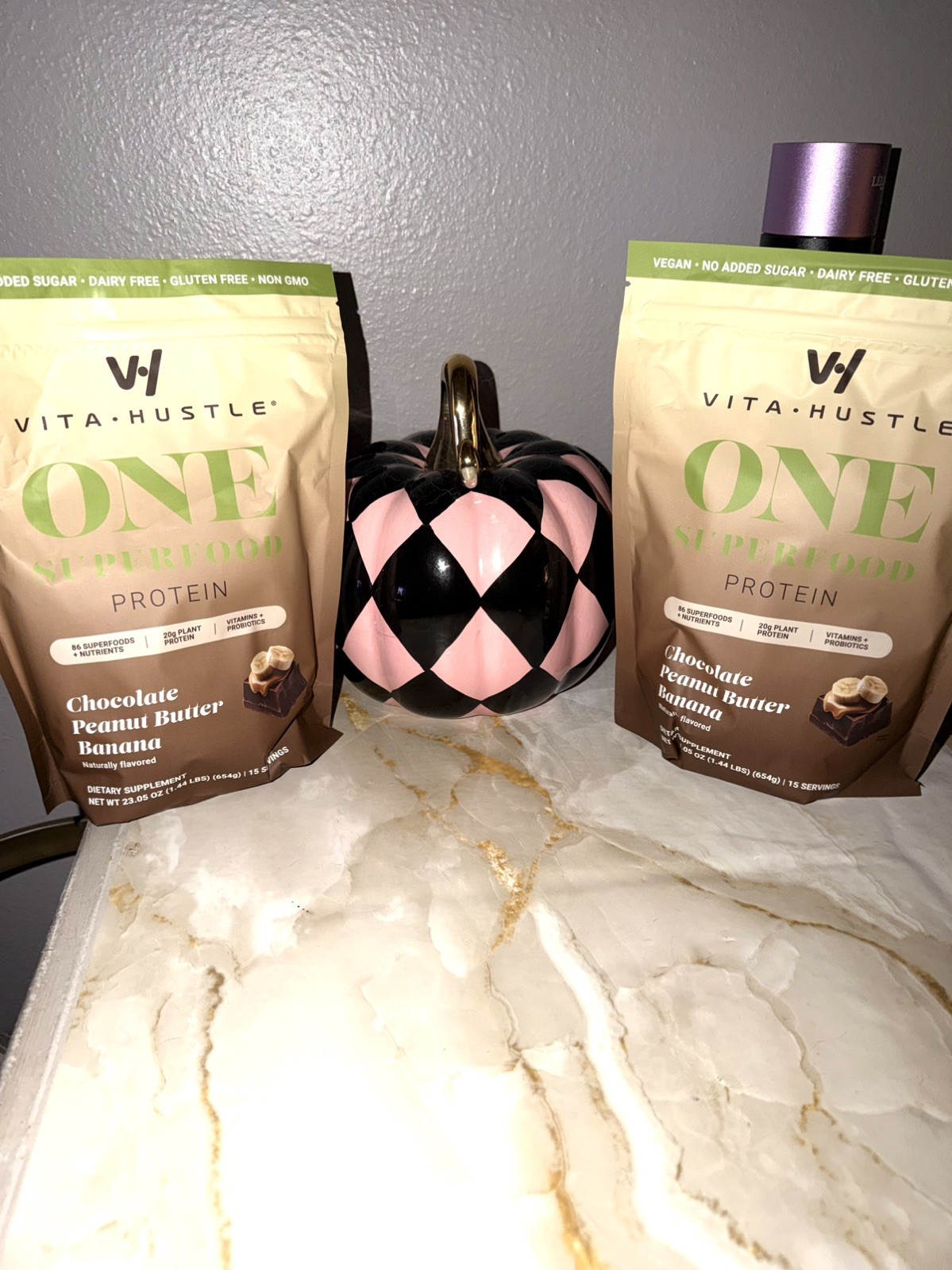 2 Vita Hustle One Superfood Protein Chocolate Peanut Butter Banana Exp. 03/2027