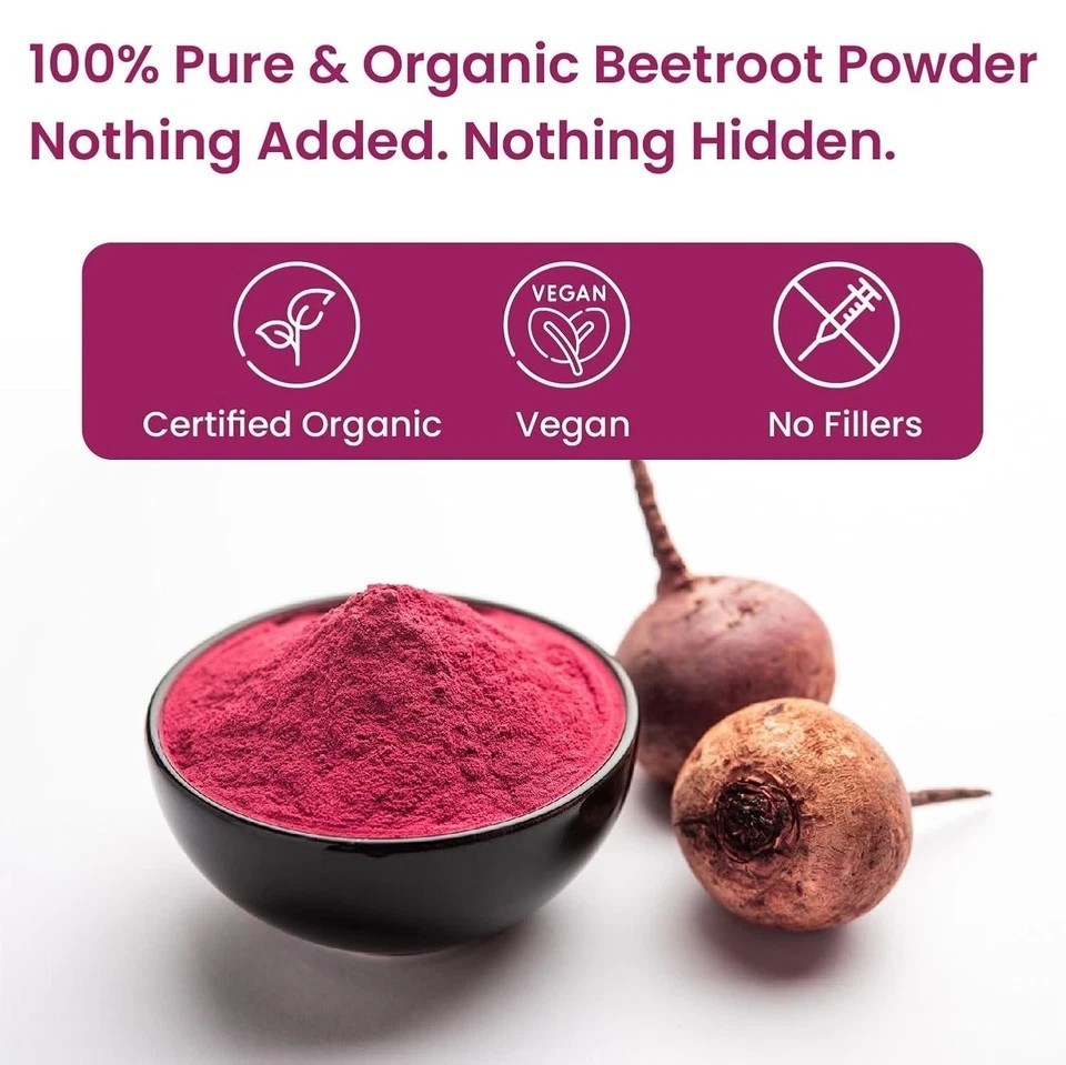 Organic Beetroot Powder For Face, Skin & Hair I Drinking | Eating | 100% Pure