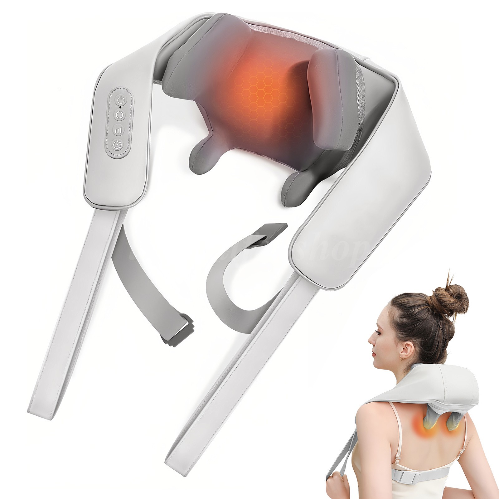 Cordless Neck and Shoulder Massager with Heat, Neck Massager for Pain Relief