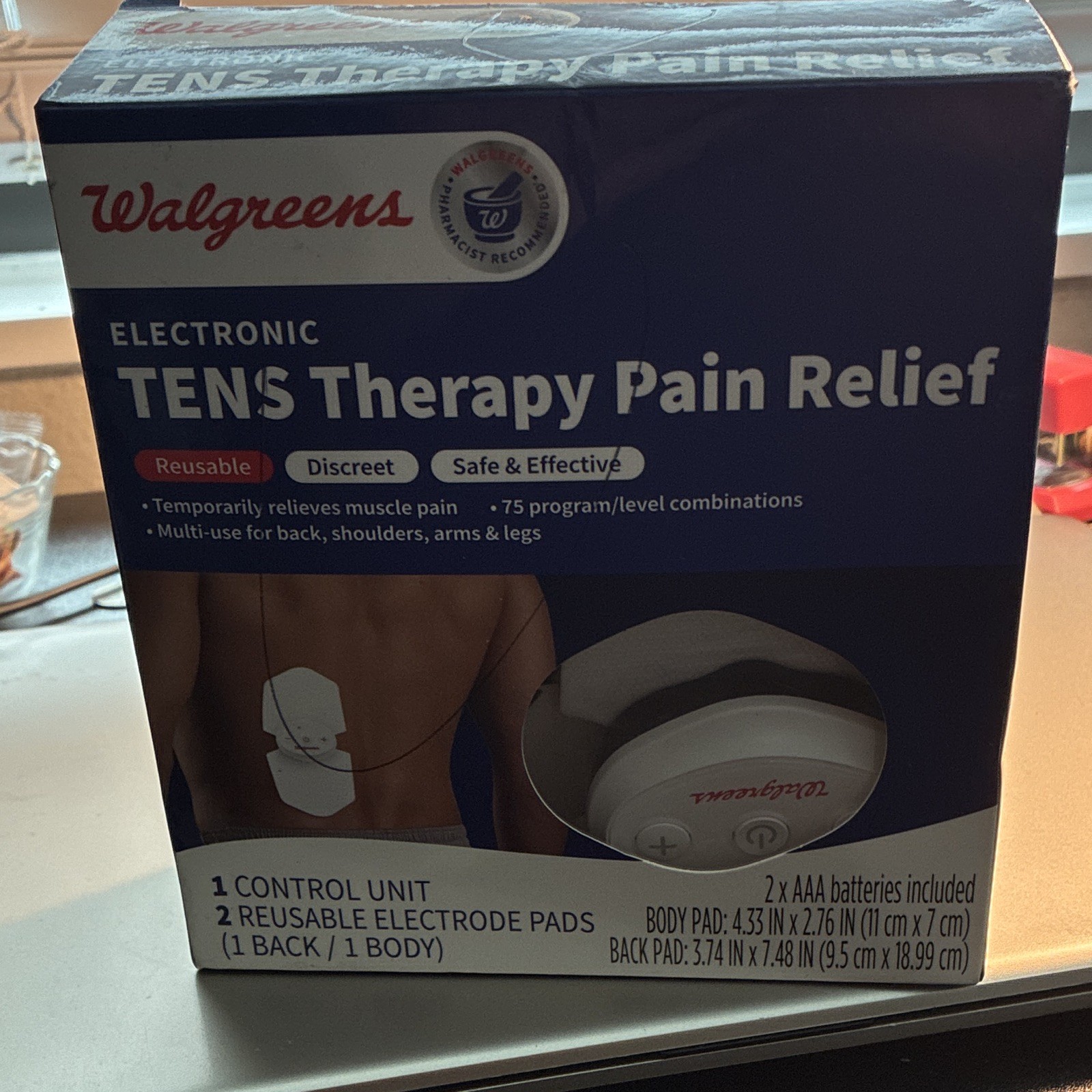 Walgreens Portable Handheld TENS Pain Relief Stimulation Device, 75 Settings