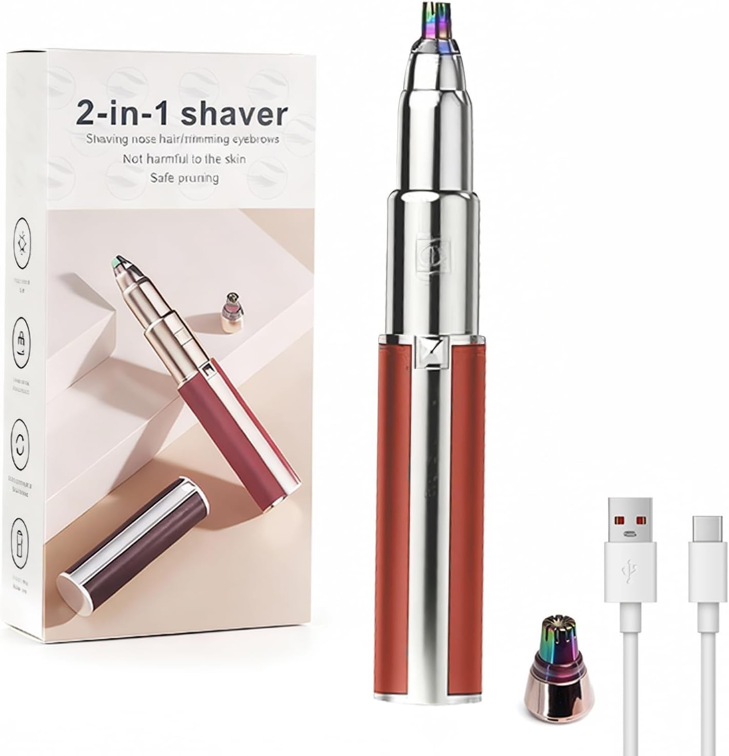 Precision Eyebrow Trimmer for Women 2-in-1 Electric Razor for Flawless Brows &