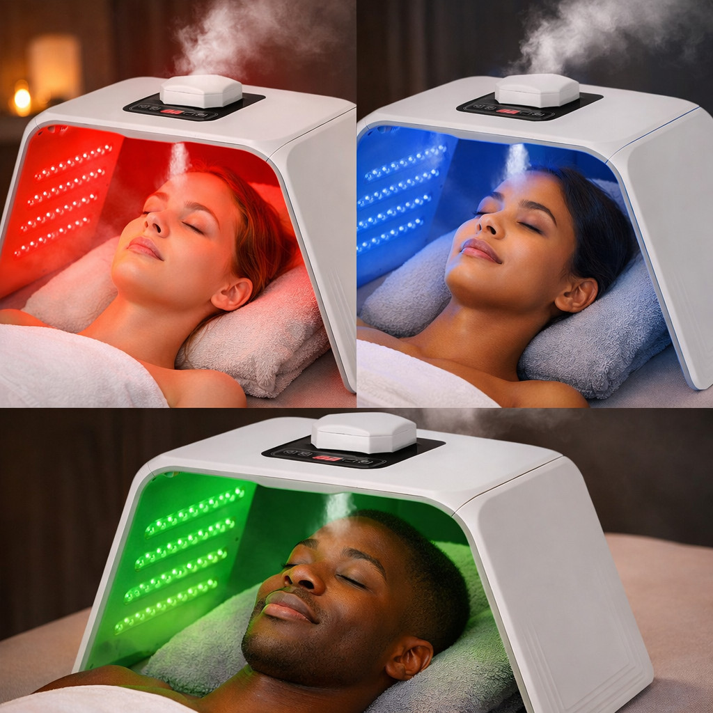 Foldable 7-Color LED Photon Therapy Machine & Nano Spray for Face & Body Care