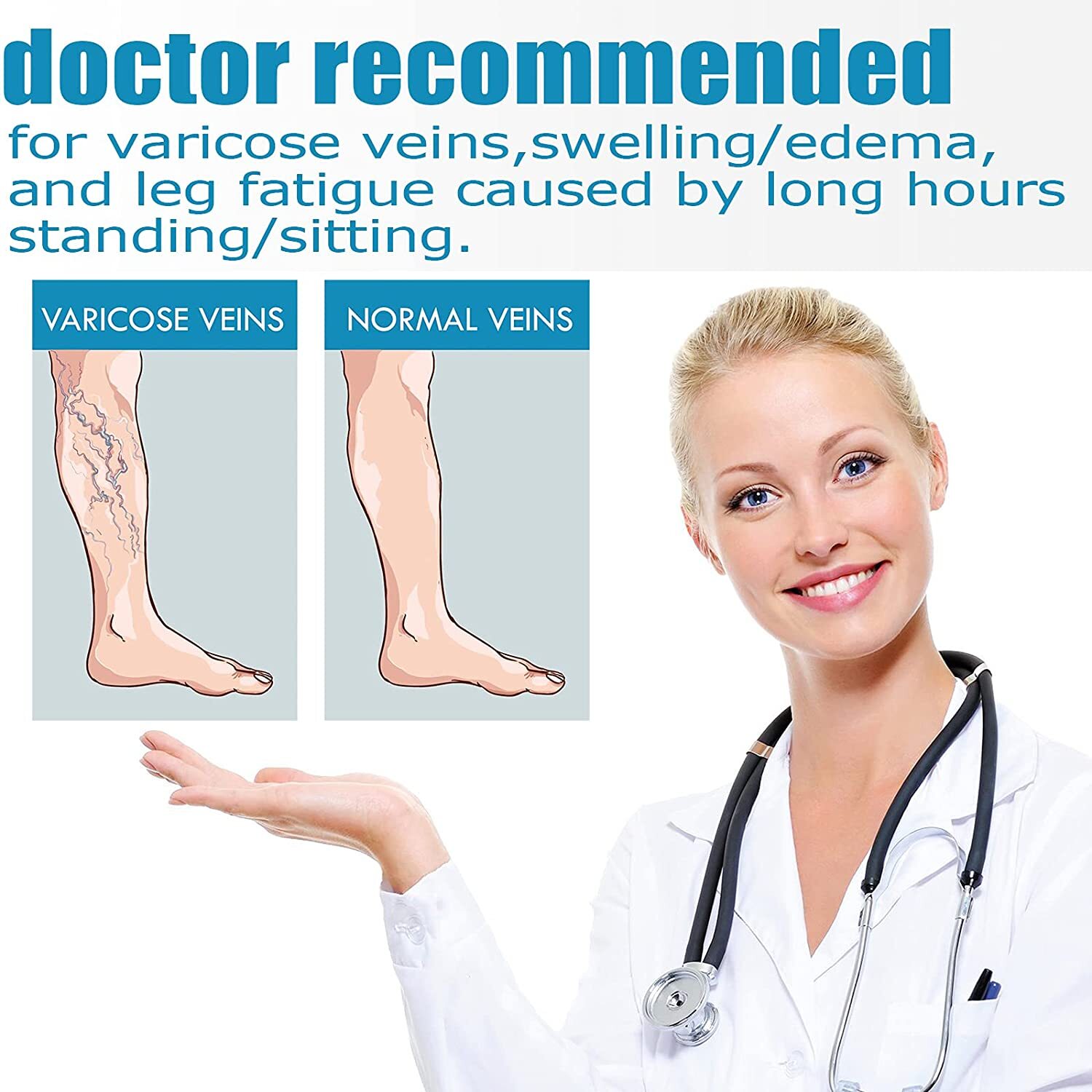 S M L XL 2XL 3XL 4XL Wide Calf Plus Size Compression Socks Women Men 15-20mmHg