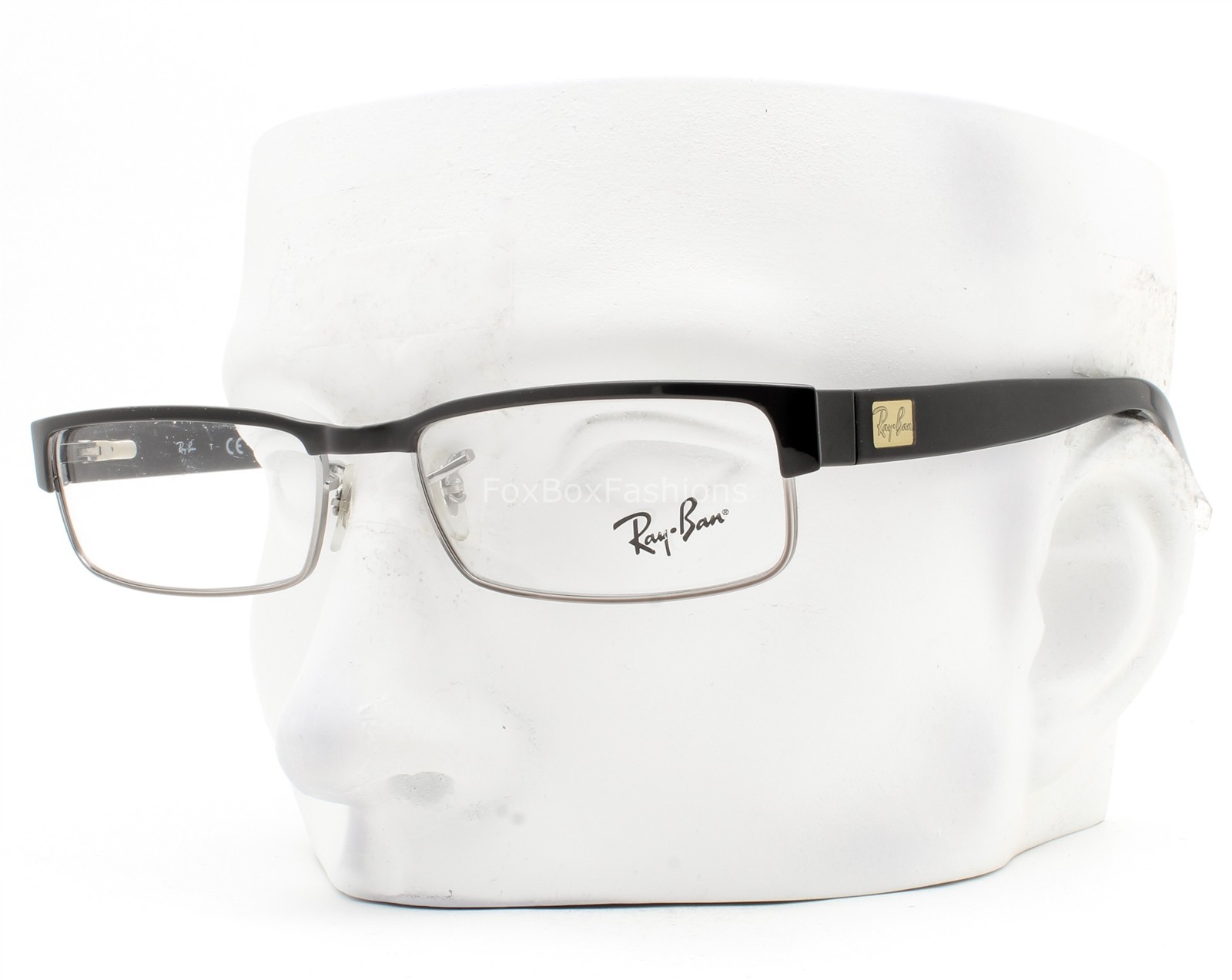 Ray-Ban Eyeglasses Glasses RB 6169 2502 Polished Black on Silver 52mm w/case