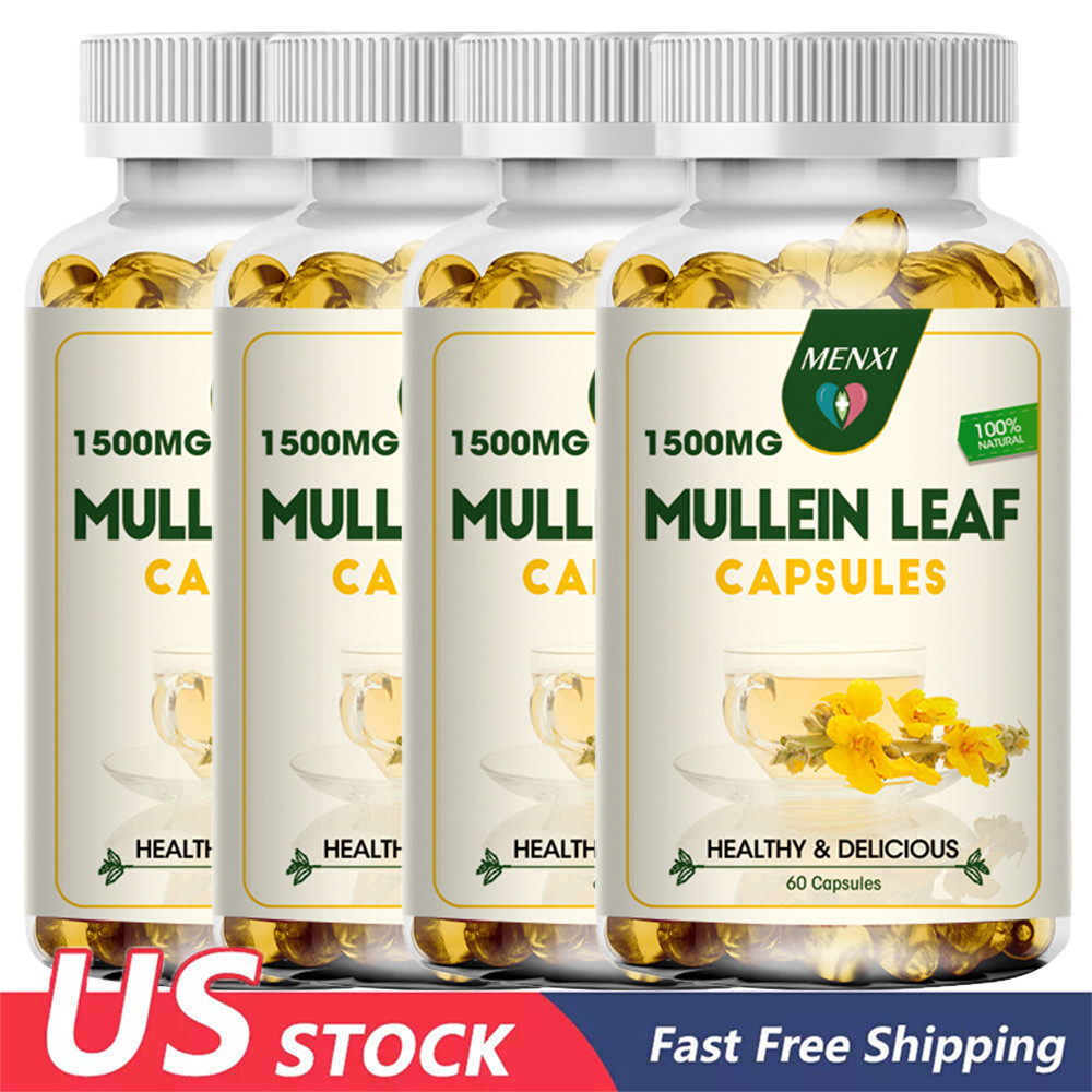Mullein Leaf 240 Capsules for Lung Cleansing & Detox Herbal Dietary Supplement