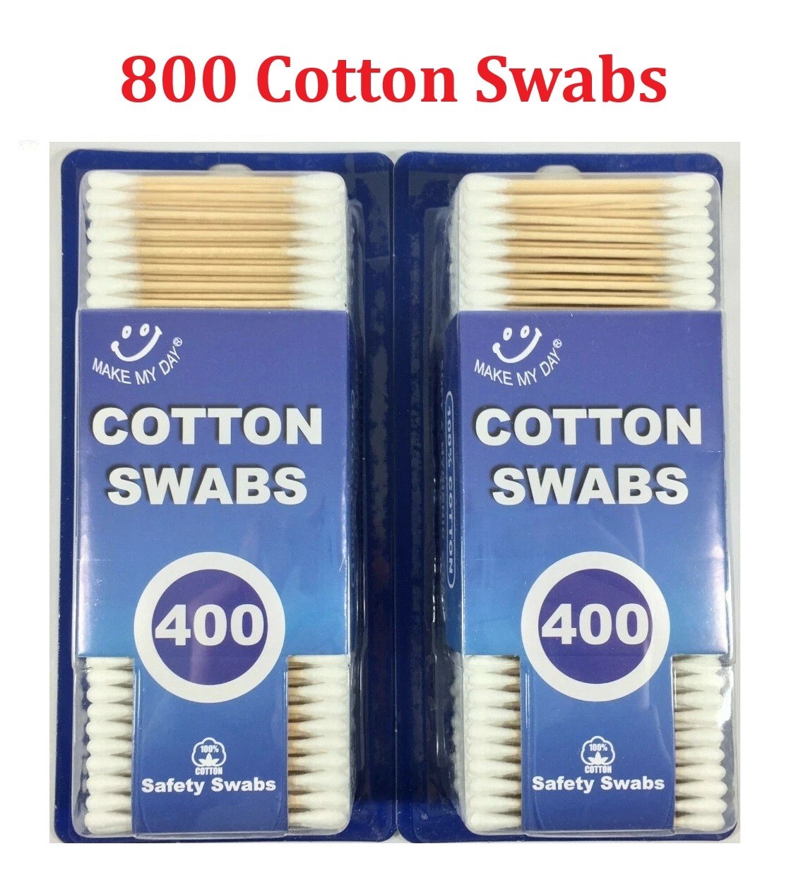 Wood Sticks Cotton Swabs 100% Cotton Tips Wooden Applicator Double Q Tip 800 Pcs