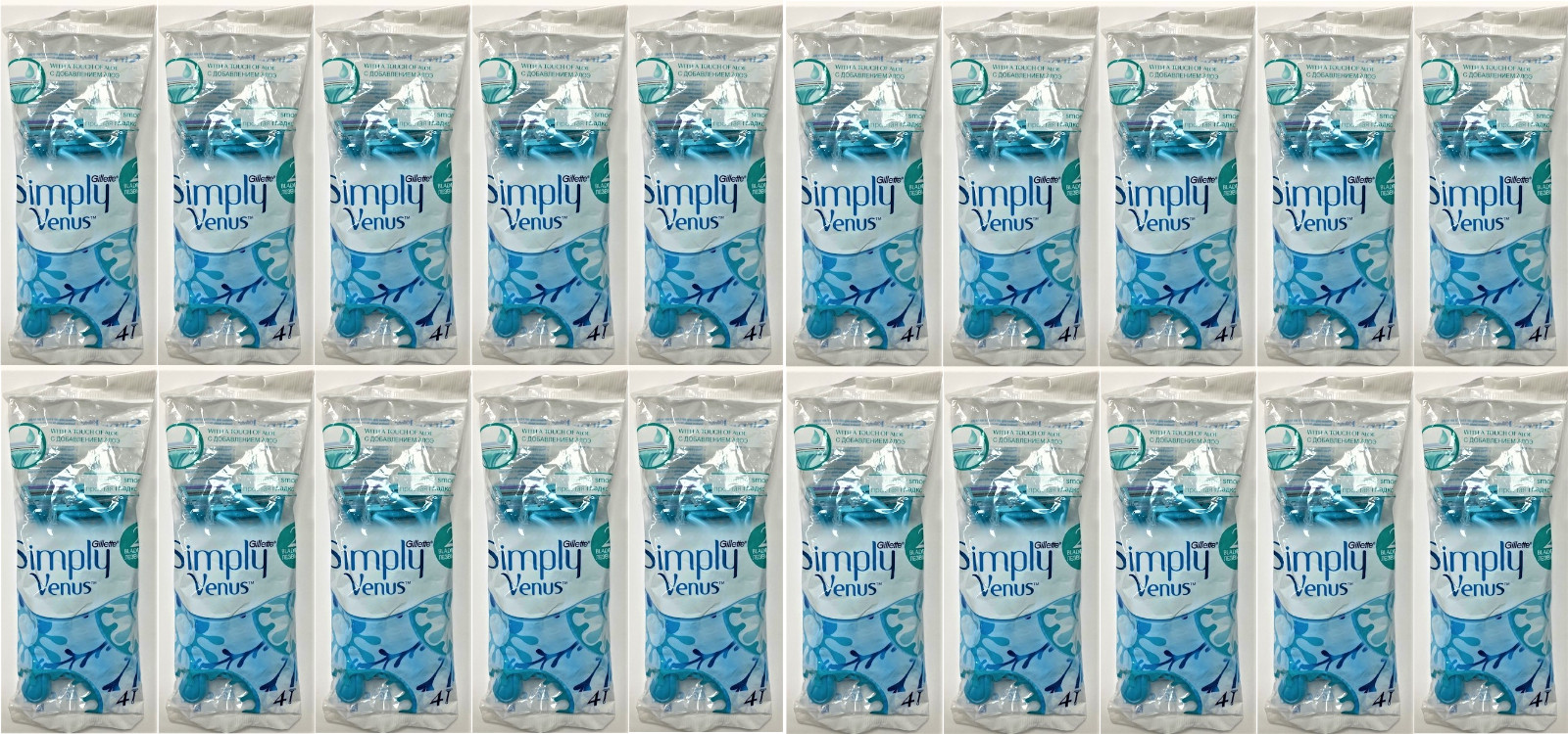 Gillette Simply Venus Disposable Razors, Touch of Aloe, 80 Razors