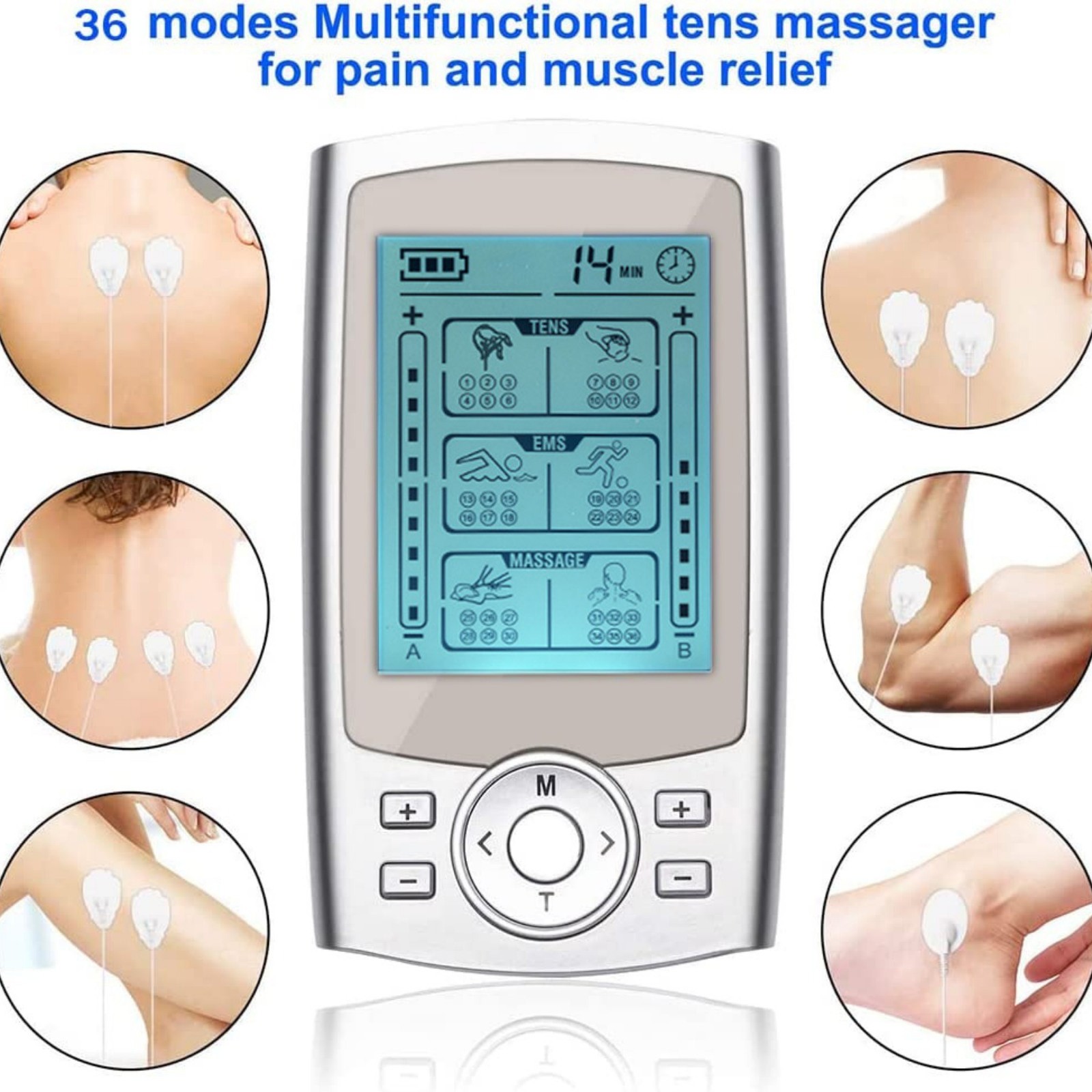 36 Modes Tens Unit Muscle Stimulator Machine Pulse Massager Therapy Pain Relief