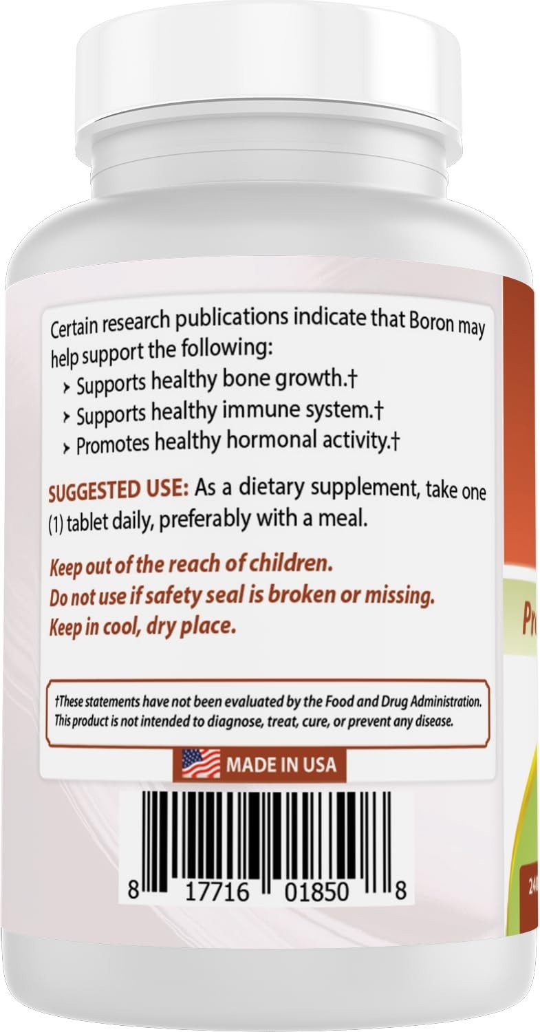 Boron Supplements 5mg – 240 Tablets (Pack of 3) – Supports Bone Health & Hormona