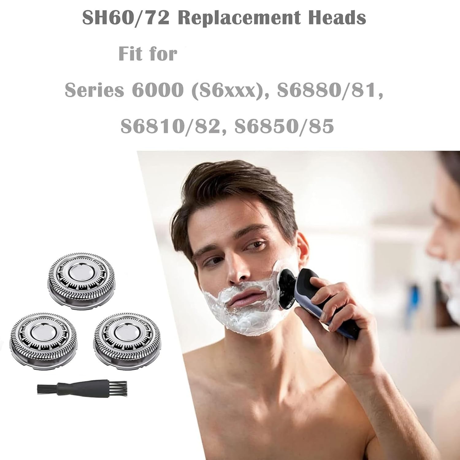 SH60/72 Replacement Head Compatible with Philips S6000 Razors, SH60 Replaceme…