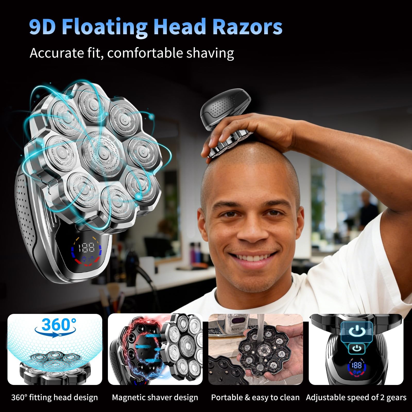 Electric Razor for Men,Head Shavers for Bald Men,Electric Shavers for Men with W