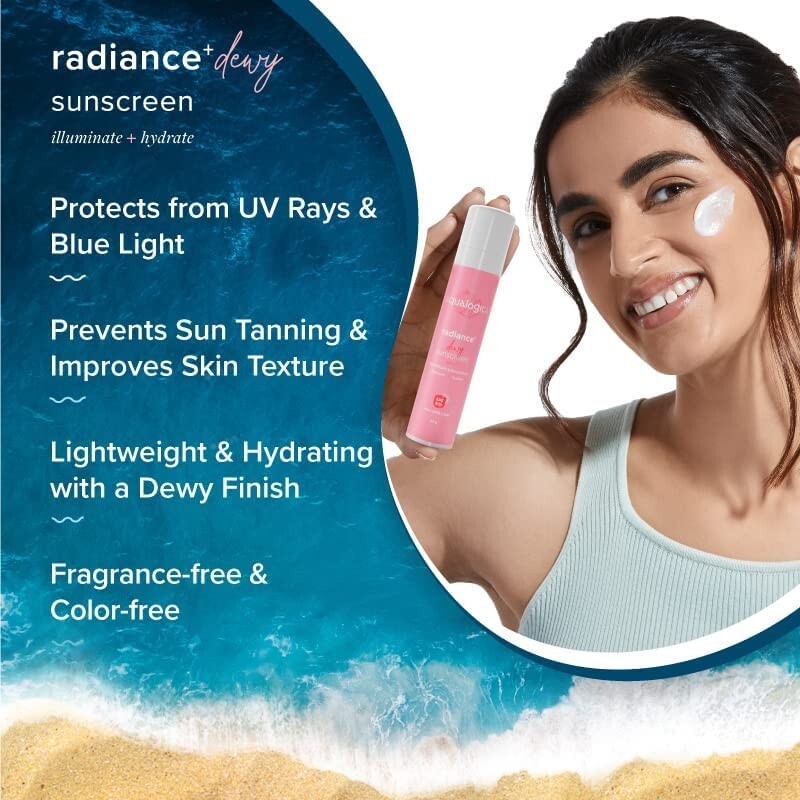 Aqualogica Men & Women Radiance+ Dewy Sunscreen For All Skin Types Spf 50 Pa+++