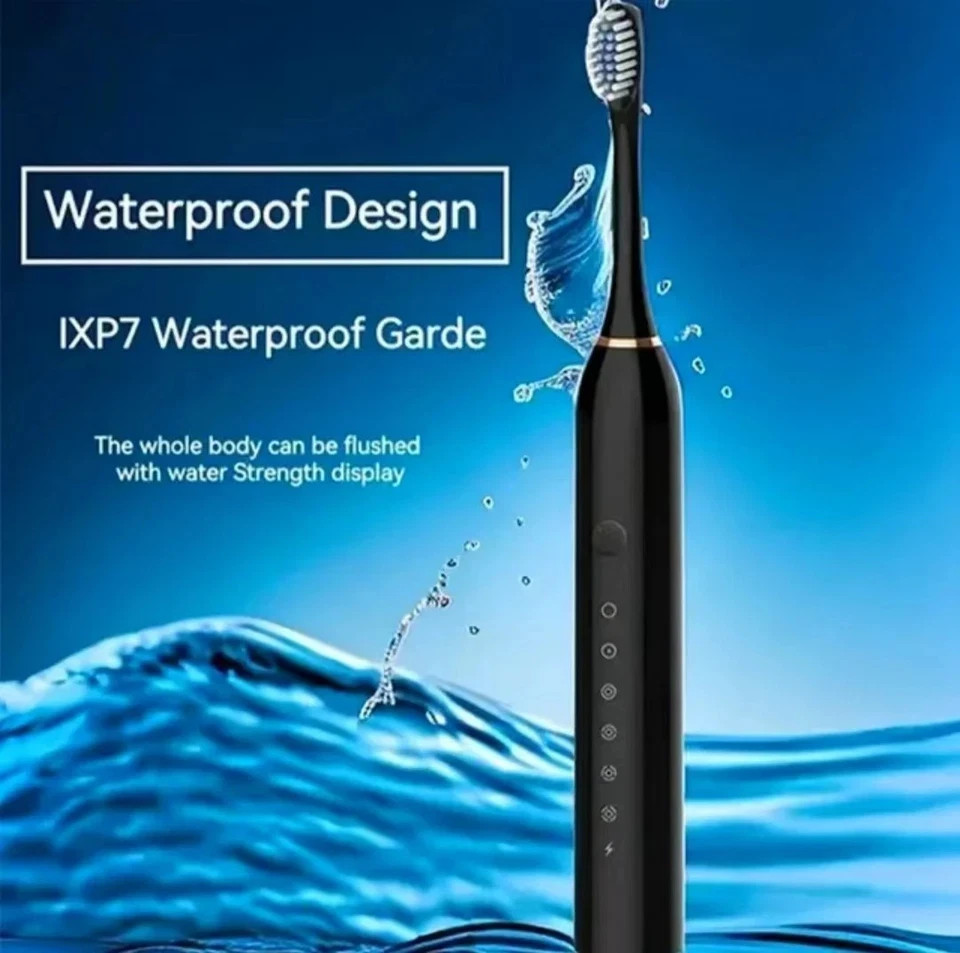 Sonic Electric Toothbrush Rechargeable 6 Mode with 3 Brush Head Precise Cleaning