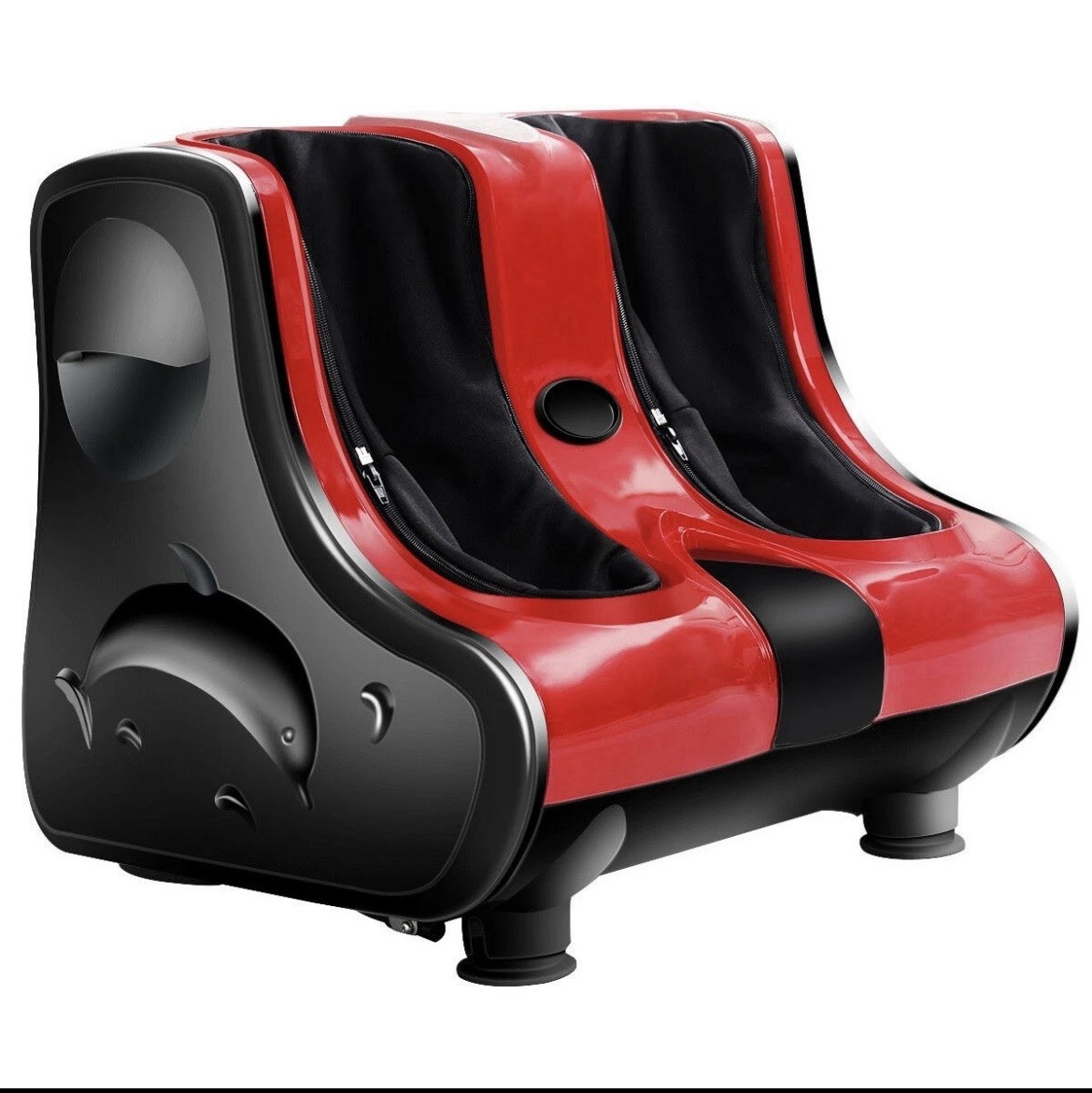 Electric Heated Foot & Leg Massager Red/Black Rolling Kneading Vibration Corded