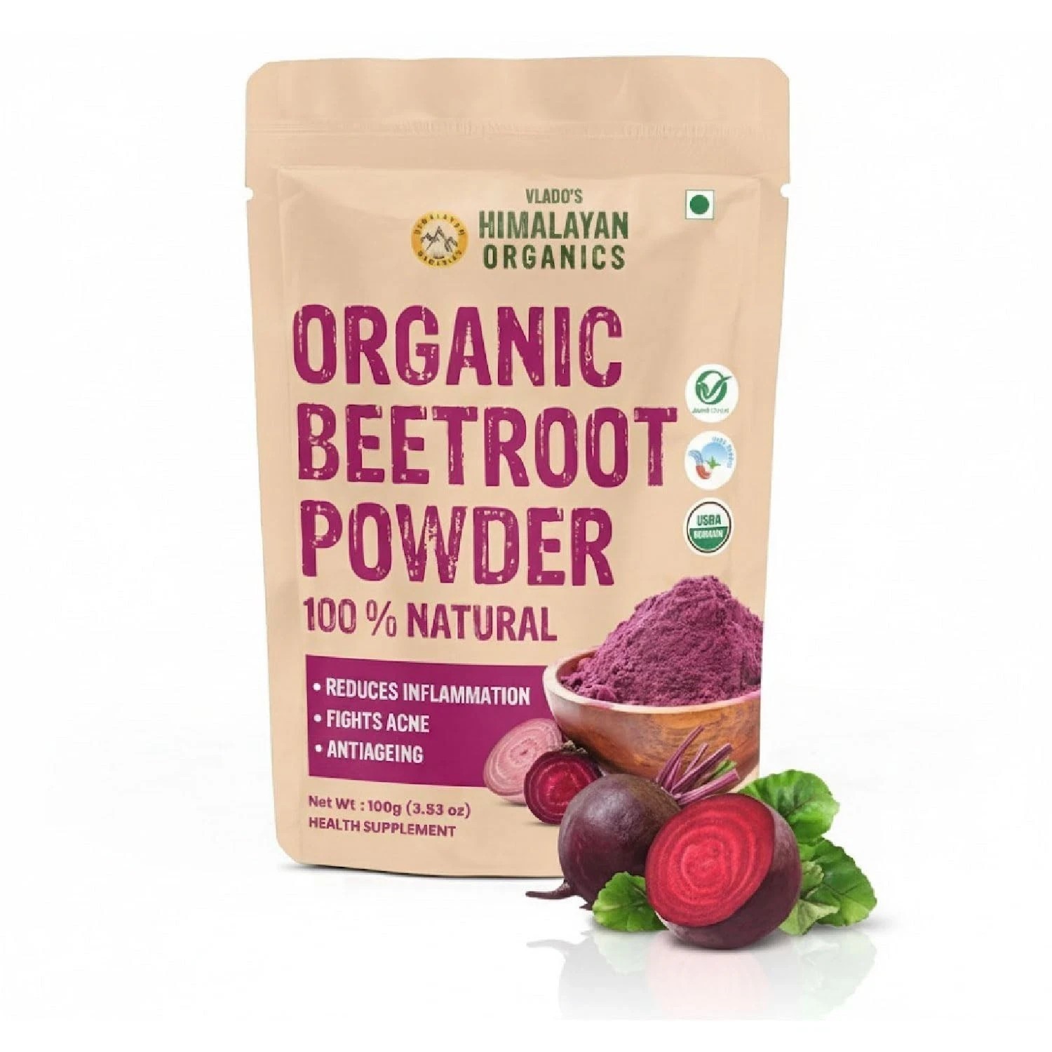 Organic Beetroot Powder For Face, Skin & Hair I Drinking | Eating | 100% Pure