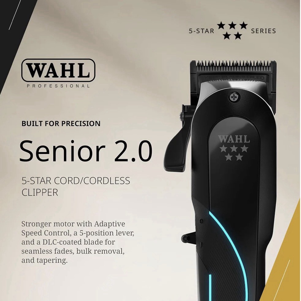Wahl Professional 5-Star Senior 2.0 Cordless Clipper Model 8171 Black/Silver