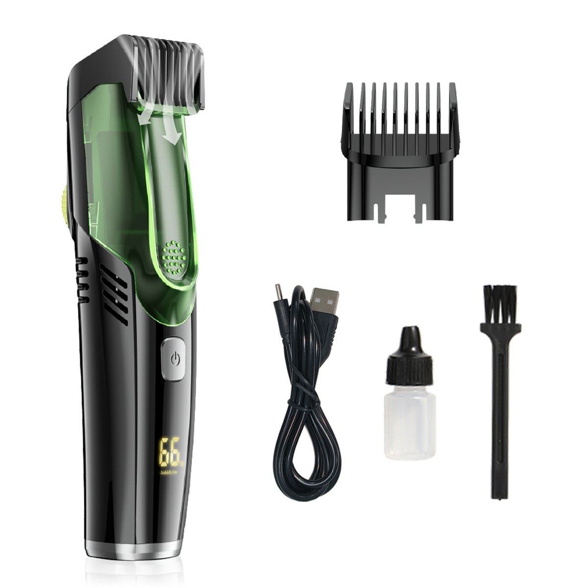 Cordless Beard Trimmer – 1400mAh Battery,USB Charging Vacuum Hair Collector