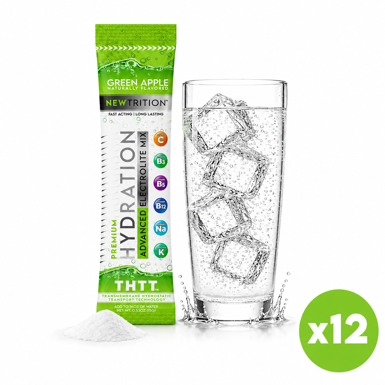 NewTrition Hydration Powder – Fast-Acting Electrolyte + Vitamin Drink Mix