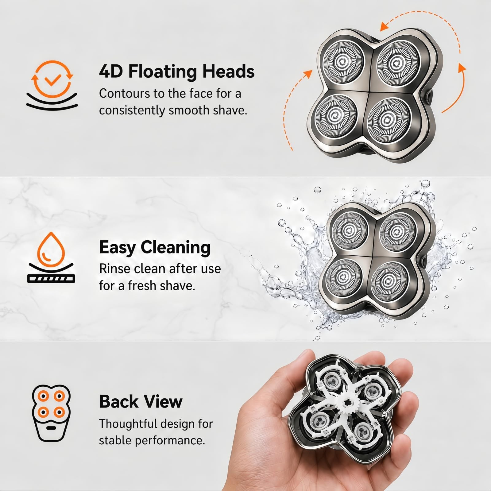3 Pack Pro 4 Shaver Replacement Heads | Compatible Foil Blades for Pitbull Serie