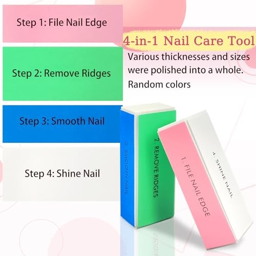 12-Piece White Sponge Nail Buffer Block, 4-Way Nail File and Buffer for Nail