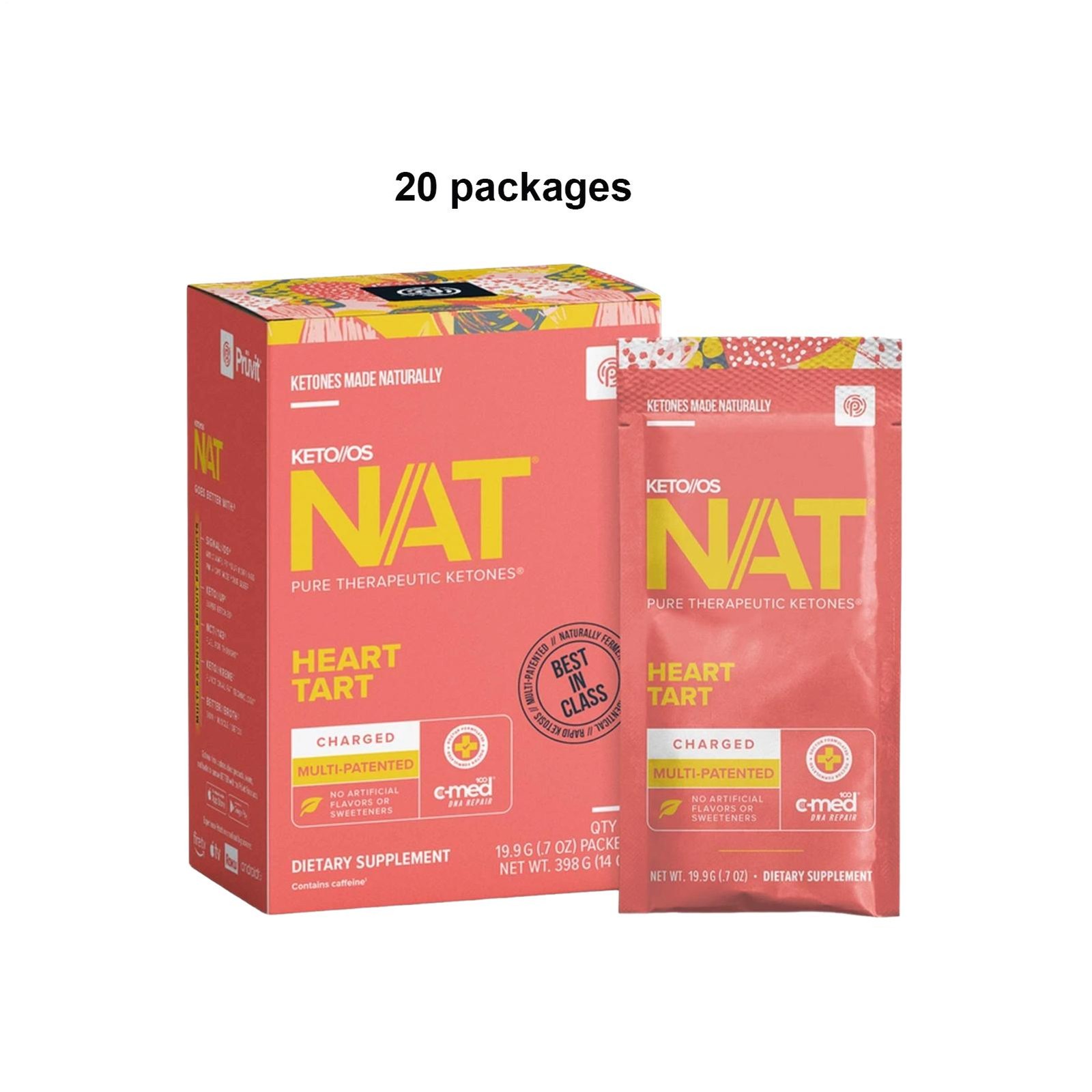 PRUVIT Keto OS NAT Heart Tart Charged Keto Supplement 20 Pack